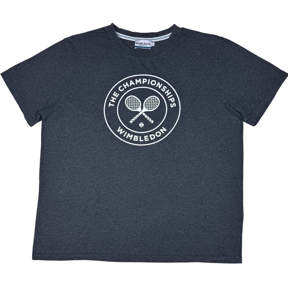 Wimbledon Championships Graphic T-Shirt XL Gray 100% Cotton Tennis Logo